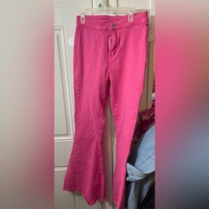 PINK FLARED JEANS
